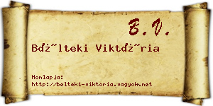 Bélteki Viktória névjegykártya